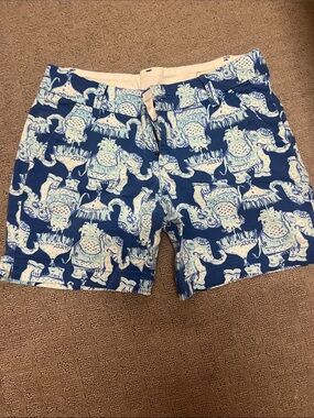 Lilly Pulitzer Navy Blue Elephant Shorts
